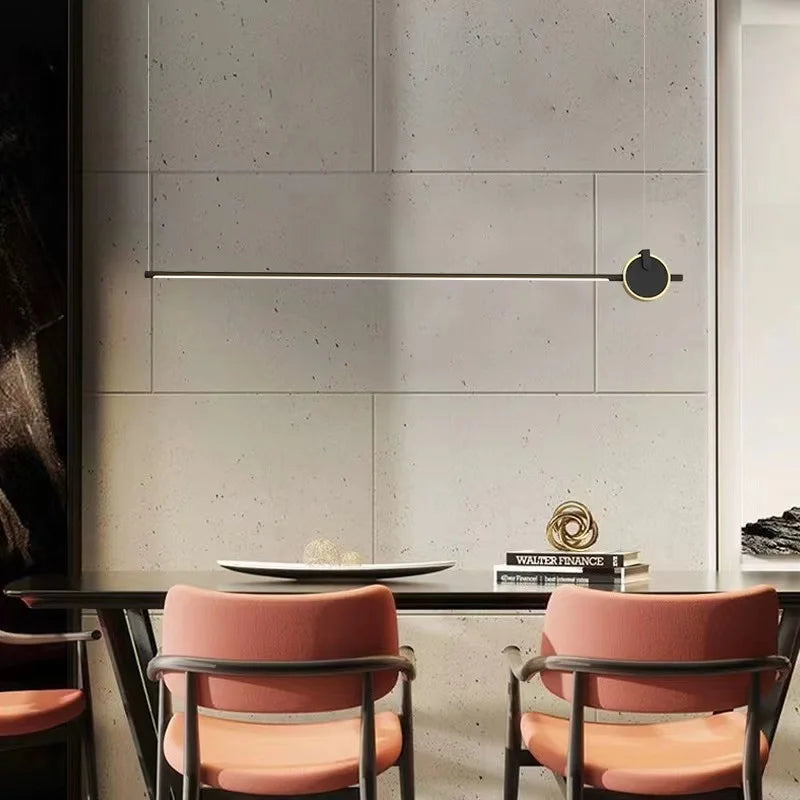 lustre minimaliste moderne en ligne droite pour bureau design - vue 4 sur 8