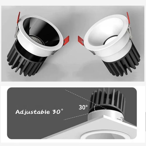 LED downlight embedded ceiling light, cool white/warm white AC220V 3 kinds of dimming colors 5W 7W 10W home eye protection light - vue 7 sur 18
