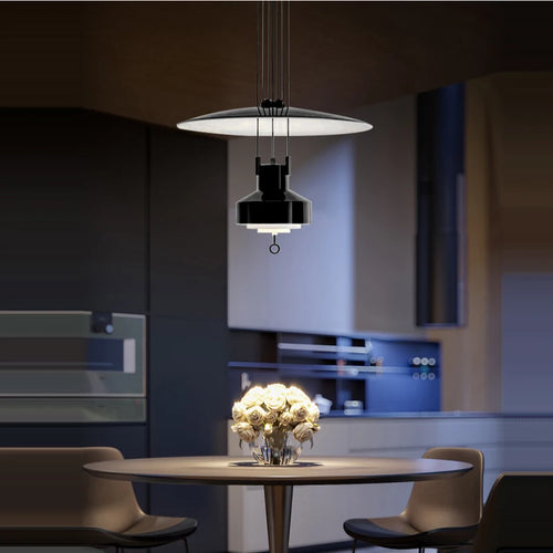 Italienischer flexibler Kronleuchter aus Aluminium mit dimmbaren LEDs - vue 2 sur 14