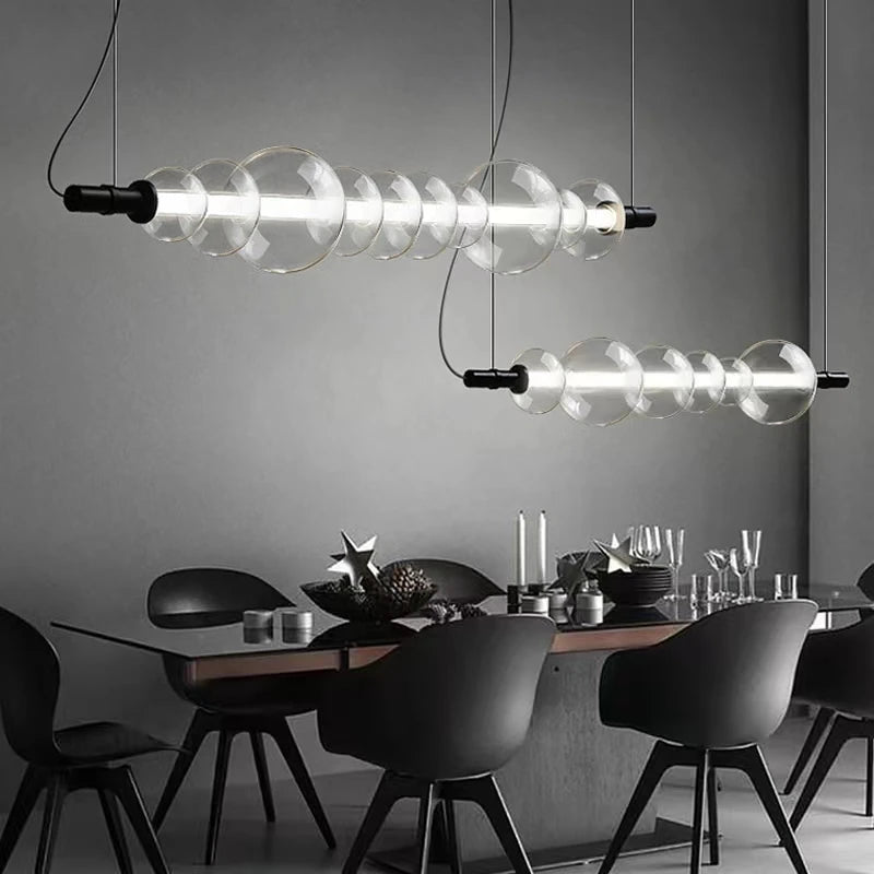 Moderner Bartresen mit hängender LED-Lichtleiste - vue 3 sur 9