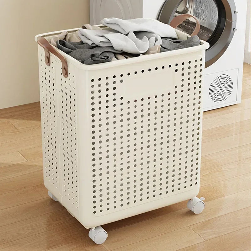 Dirty clothes basket, folding multifunctional handheld dirty clothes basket, large capacity collection basket, storage basket - vue 3 sur 8
