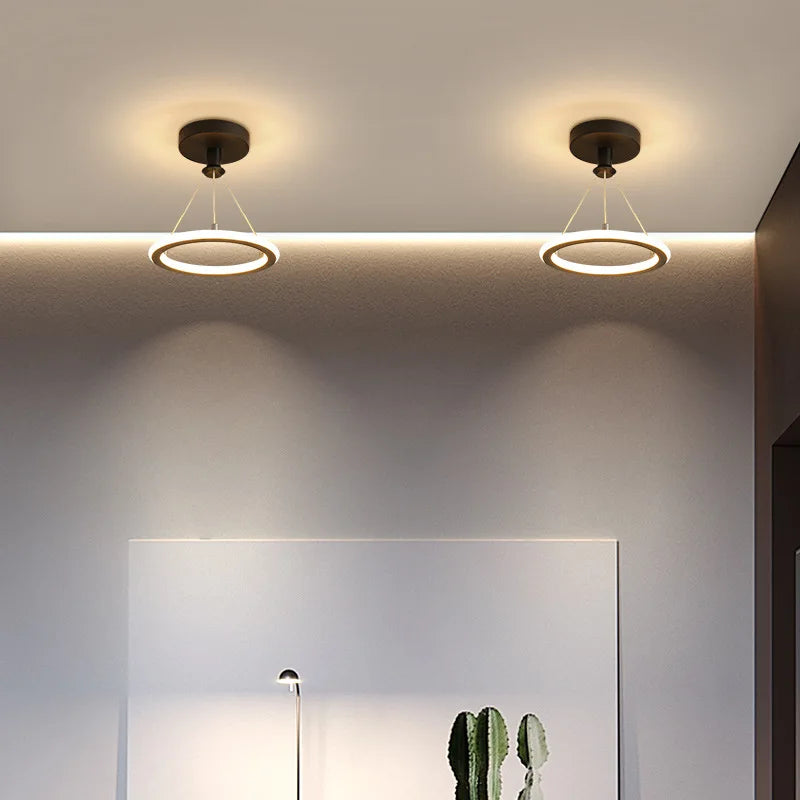 plafonnier LED moderne nordique rond - vue 4 sur 6