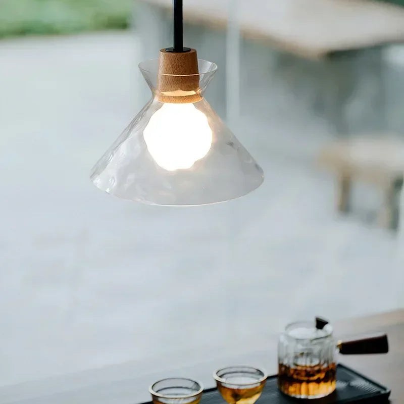 SANDYHA Lustre en verre nordique Lampara Colgante Techo lampe à LED chambre Restaurant De Chevet Lustres De Plafond éclairage suspendu - vue 4 sur 15
