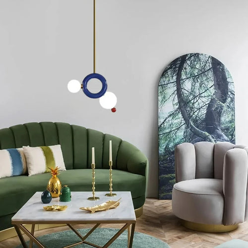 Art-Déco-Pendelleuchte aus Metall für ein elegantes Interieur - vue 4 sur 7