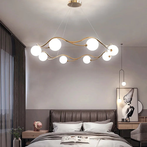 Nordischer LED-Kronleuchter mit schlichtem Ring für den Innenbereich - vue 2 sur 8