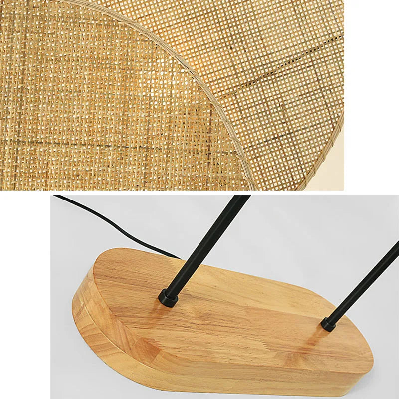 Stehleuchte aus geflochtenem Rattan im asiatischen Stil für modernes Interieur - vue 5 sur 14