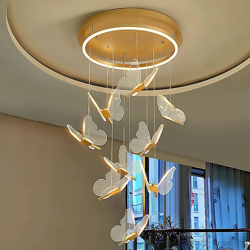 Suspension LED papillon au design nordique 90/220V - vue 5 sur 9