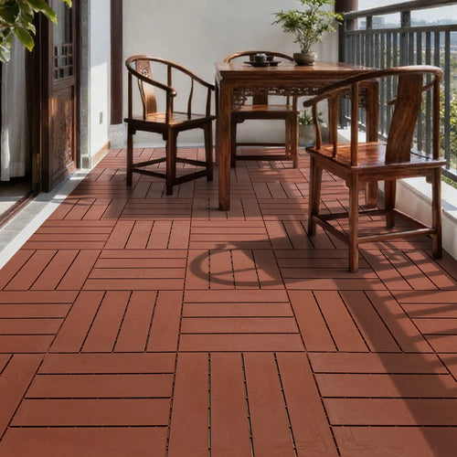 Dalles terrasse clipsables bois composite antidérapantes 11 pièces