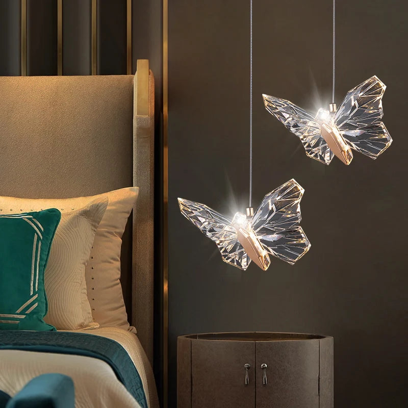Suspension LED papillon design nordique moderne décoratif d'intérieur - vue 2 sur 11