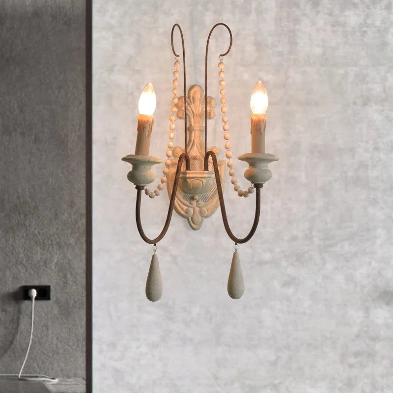 American French wall lamp, rural retro living room, dining room, bedroom, corridor, staircase decorative lighting fixtures - vue 3 sur 10
