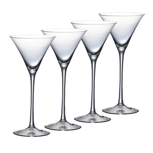 Ensemble 4 verres martini elegants en verre 130ml