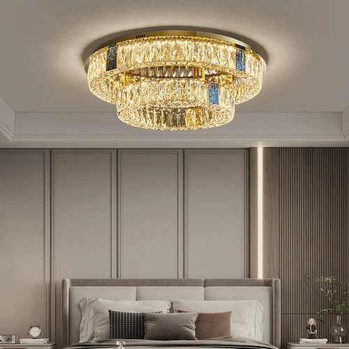 Runde LED-Deckenleuchte im nordischen Design aus Edelstahl – neues Modell - vue 3 sur 12