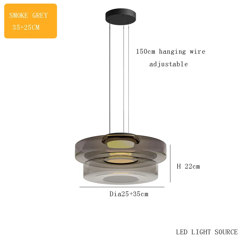 suspension design en verre série levels pour décoration moderne