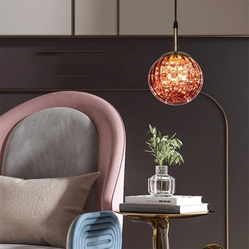 Suspension LED en verre au design nordique moderne - vue 6 sur 9