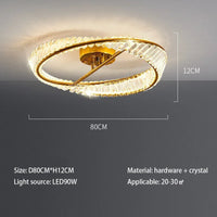 Moderner LED-Kronleuchter dimmbar mit Kristallringen
