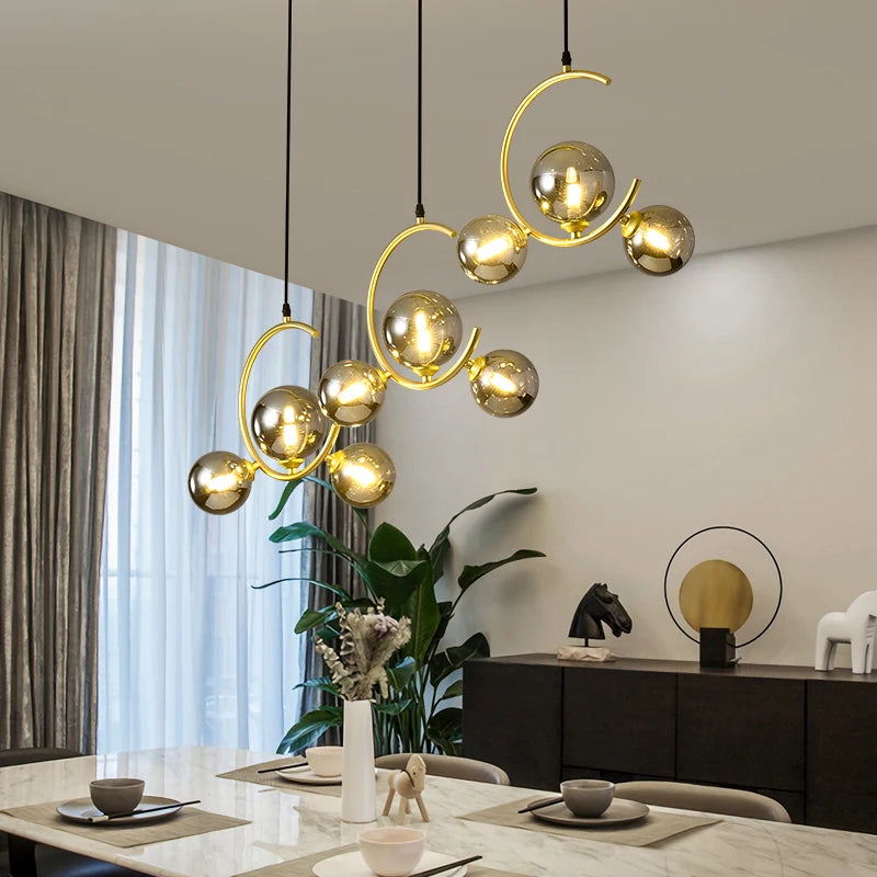 lampe boule en verre nordique décorative et créative - vue 5 sur 16
