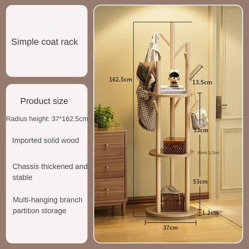 porte-manteau en bois organisateur rotatif pour vêtements - vue 9 sur 11