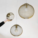 suspension industrielle vintage led en fer doré