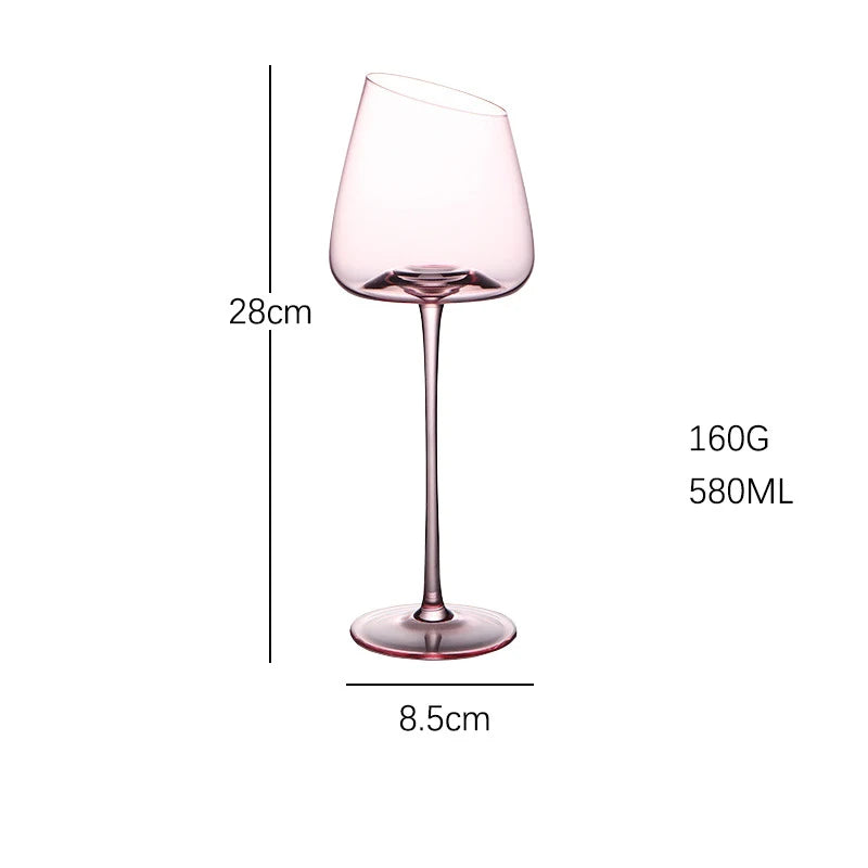 Verres a vin design bord incline fond concave cristal