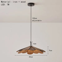 Pendelleuchte aus koreanischem Holz in Blütenform für ein elegantes Interieur