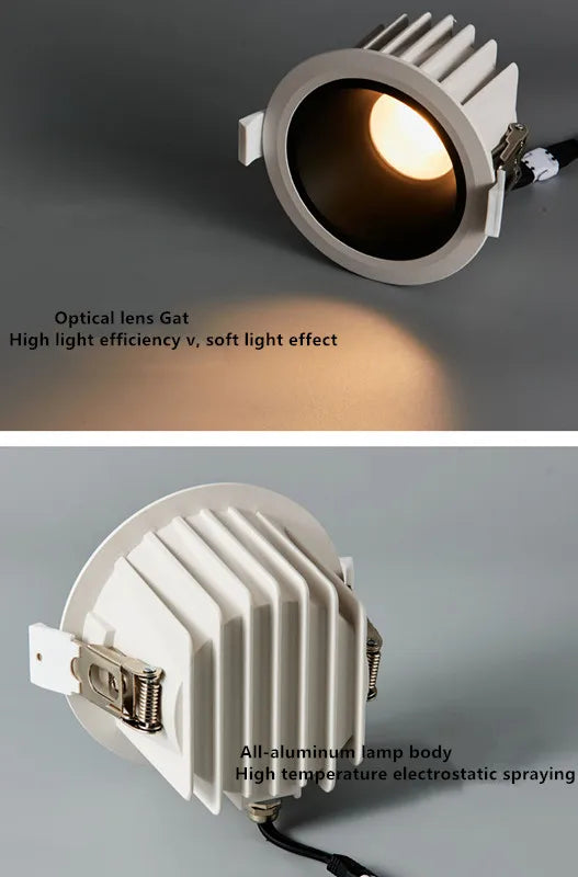 2023 The latest waterproof down light high-end narrow side led toilet kitchen embedded anti-glare household no main light - vue 2 sur 8