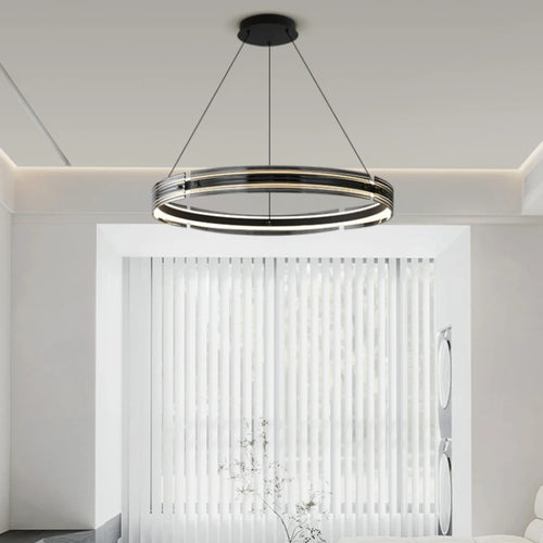 lustre circulaire en verre créatif pour un éclairage design