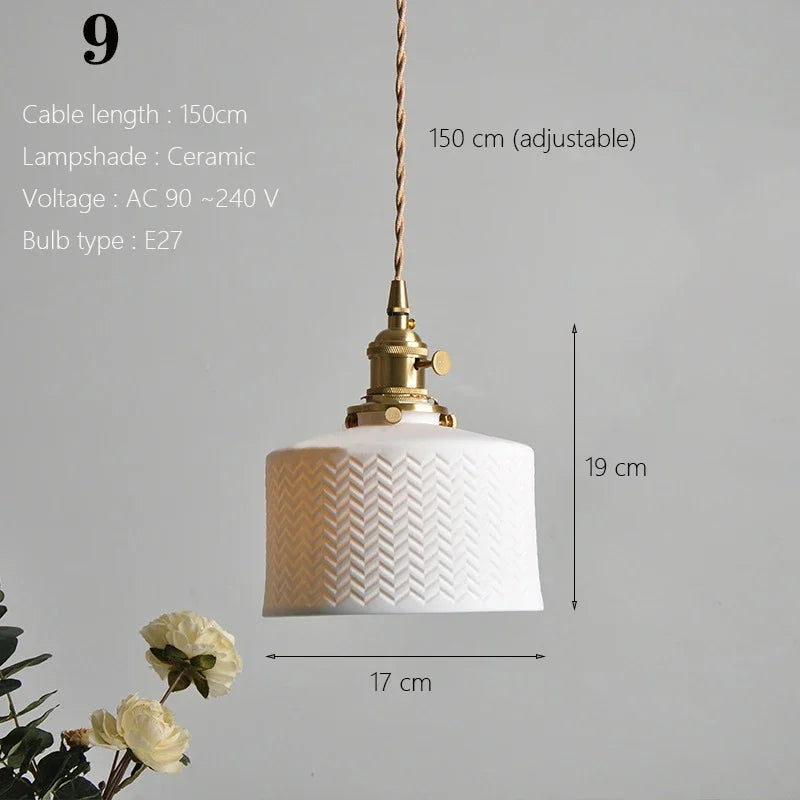 Japanische Pendelleuchte aus Keramik nordisches Design - vue 6 sur 21