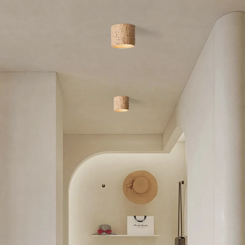 Wabi-sabi Style Downlight Led résine plafonnier salon chambre plafonnier allée couloir entrée rétro luminaire - vue 4 sur 10