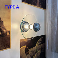 Moderne Retro-Wandleuchte aus Glas mit romantischem Stil und LED-Beleuchtung