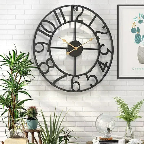 horloge murale silencieuse en fer forgé design nordique créatif décoratif