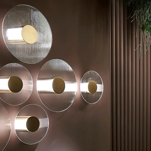 Runde Wandleuchte aus Glas in luxuriösem Design - vue 5 sur 9
