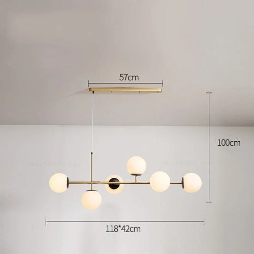 Moderne nordische Pendelleuchte aus Glas für das Wohnzimmer - vue 14 sur 16