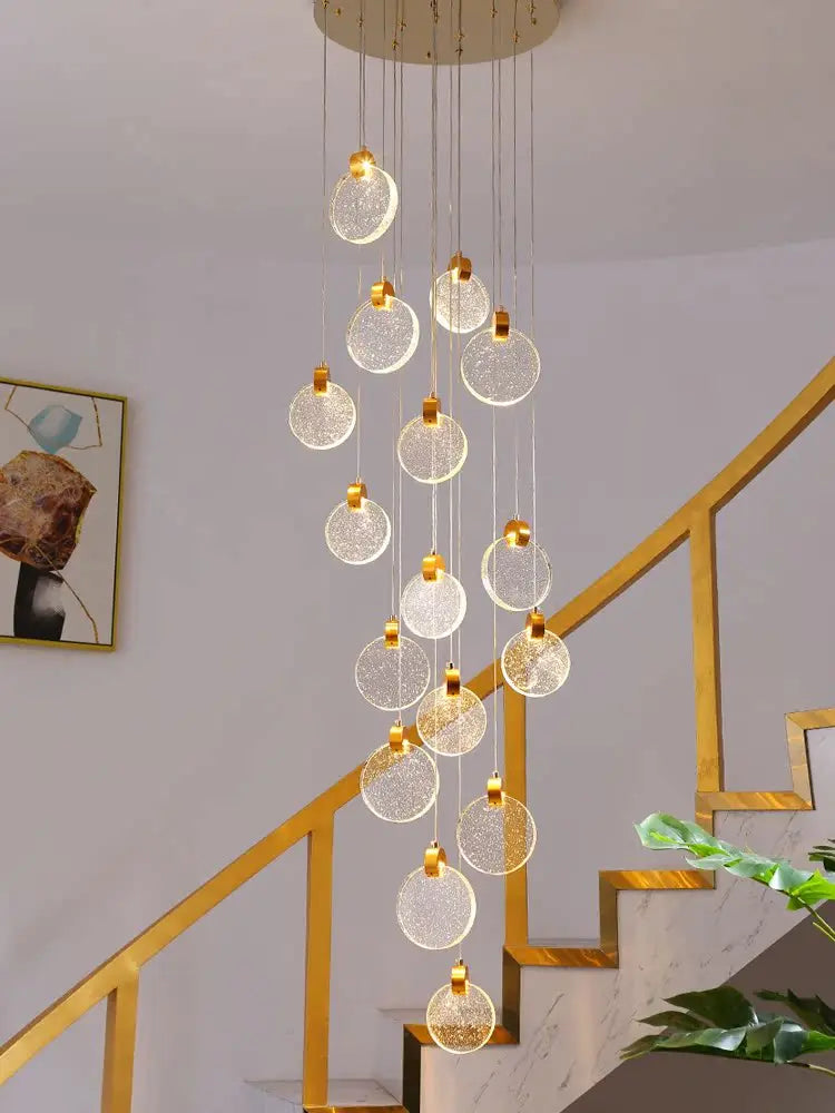 lustre moderne à LED pour escalier et duplex intérieur - vue 4 sur 12