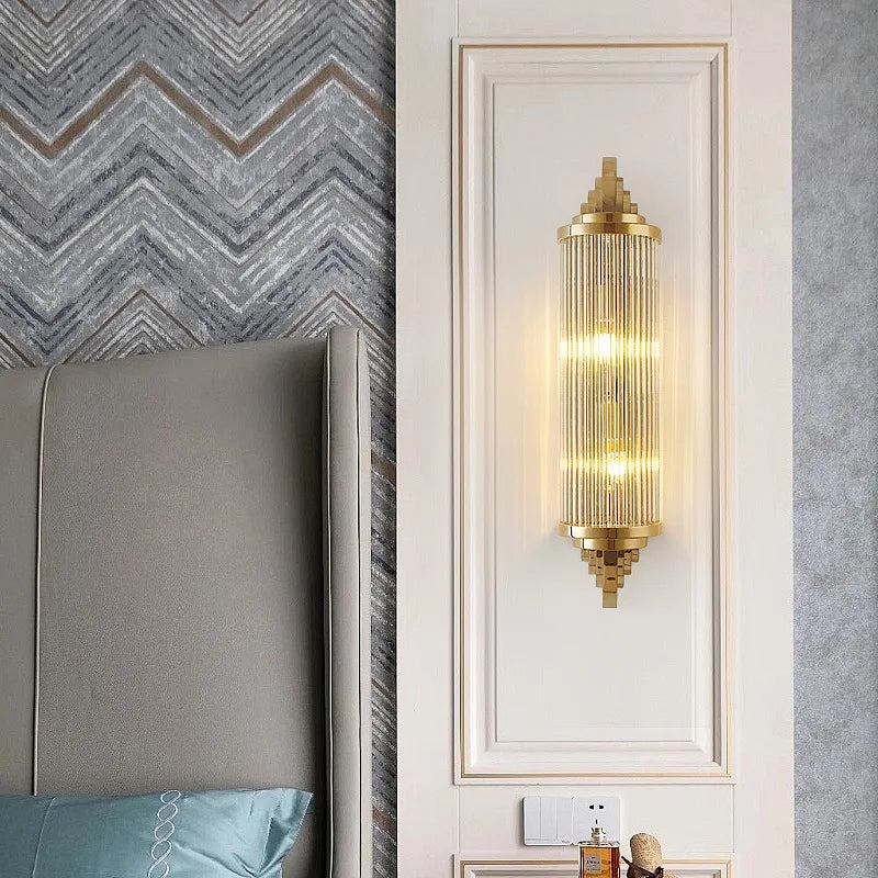 applique murale en acier inoxydable et cristal design moderne - vue 3 sur 6
