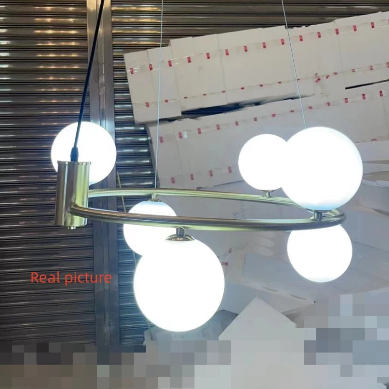 suspension moderne en verre avec fil réglable pour foyer - vue 7 sur 13