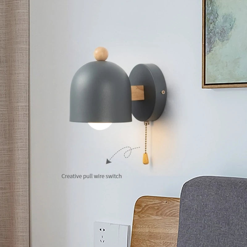 applique murale led macaron nordique décoration moderne avec interrupteur - vue 2 sur 9