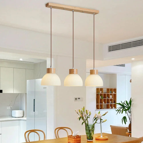Moderne Pendelleuchte mit Glasschirm für Kücheninsel - vue 7 sur 11