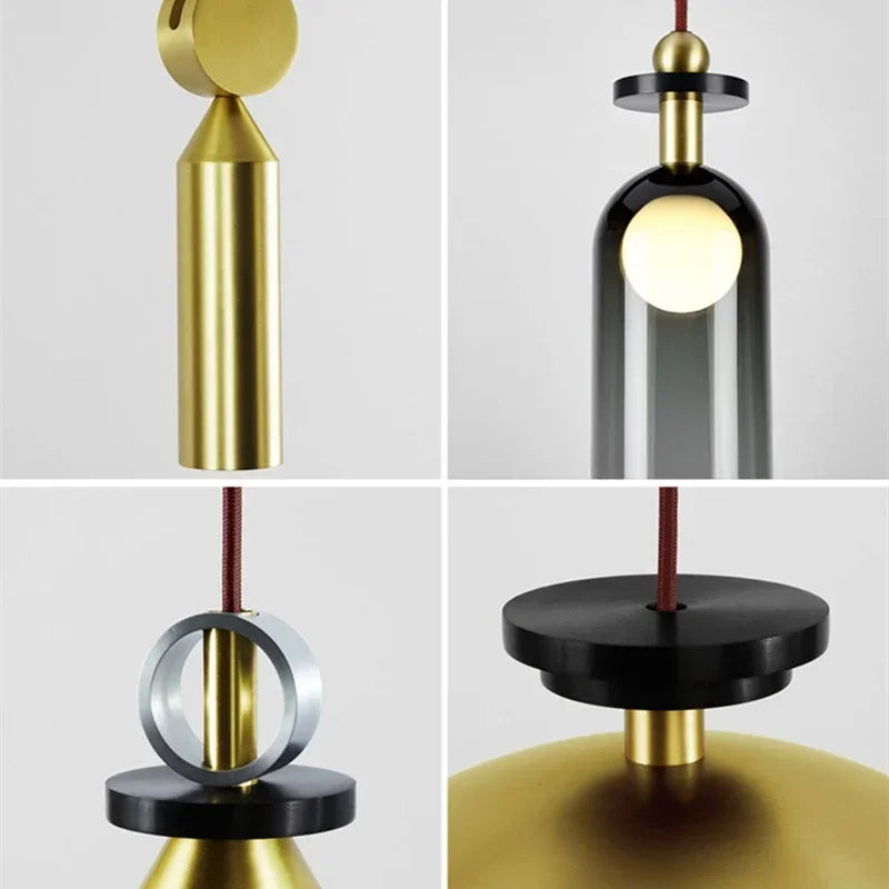 Suspension de plafond de forme réglable de concepteur bricolage combiné en métal chambre salon Table à manger décor éclairage LED luminaire suspendu - vue 6 sur 25