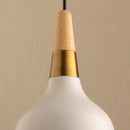 suspension led nordique en fil de fer forme macaron en bois
