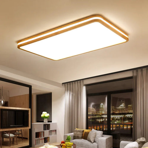 Moderner Kronleuchter aus Holz mit Fernbedienung und LED-Licht - vue 4 sur 12