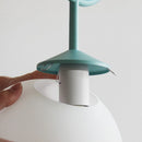 suspension modernes en fer macaron led boule de verre