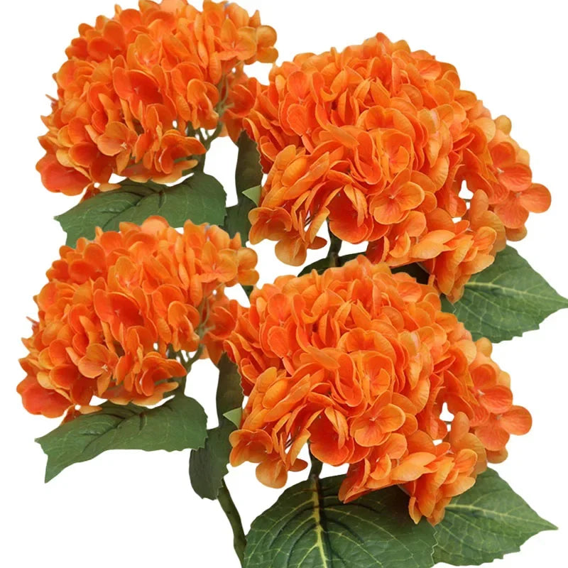 lot de 4 fleurs artificielles d'hortensia réalistes pour décoration et mariage