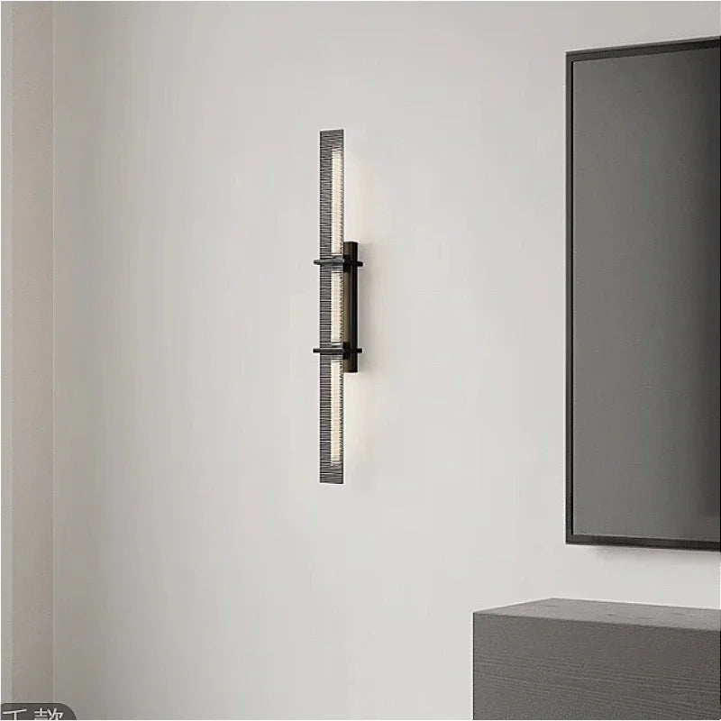 applique murale en verre à rayures cuivre pour décoration intérieure - vue 5 sur 8