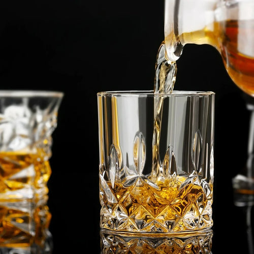 Verres cristal relief whisky vin biere pour table