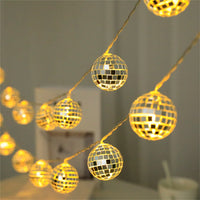 guirlande lumineuse 20 leds miroir boule disco décoratif à piles