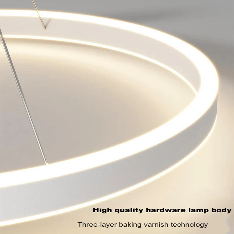TONDI Lustre Simple Noir/Blanc adapté au Salon Salle à Manger Cuisine Lustre Rond éclairage décoration intérieure - vue 5 sur 12