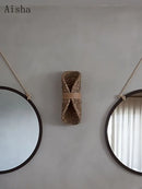 Wandleuchte im Retro-Design aus geflochtener Weide im nordischen Stil