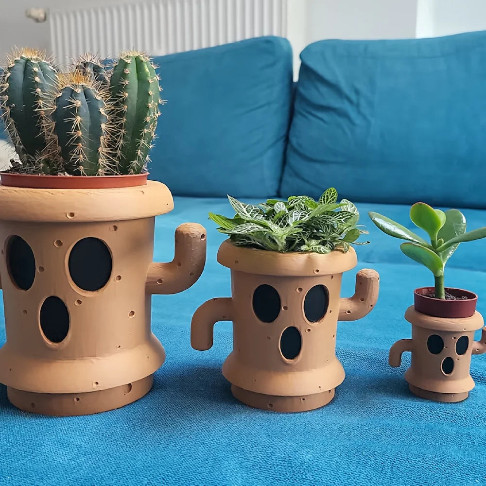 Cute Succulent Planter, Desk Décor, Gyroid Gift, Air Plant Pot, Cute Planter Pot Desk pen holder