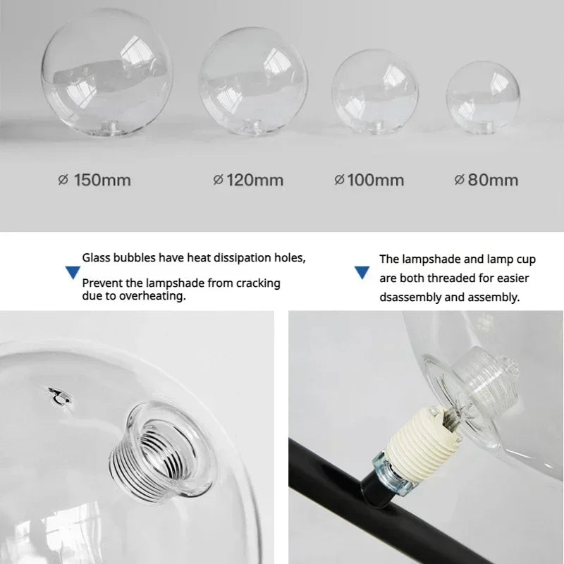 lustre moderne en verre pour une décoration élégante - vue 6 sur 12