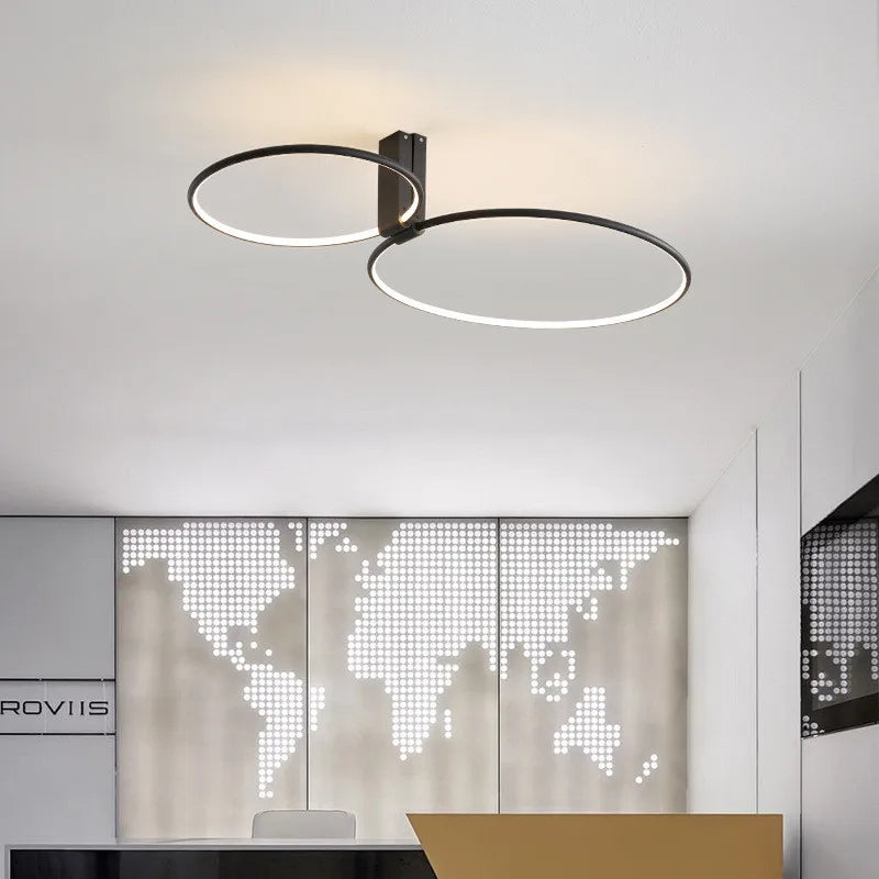 plafonnier circulaire moderne à led avec rotation créative à 360 degrés - vue 4 sur 11